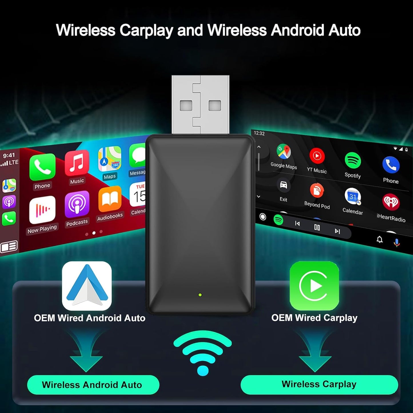 2in1 Wired to Wireless CarPlay