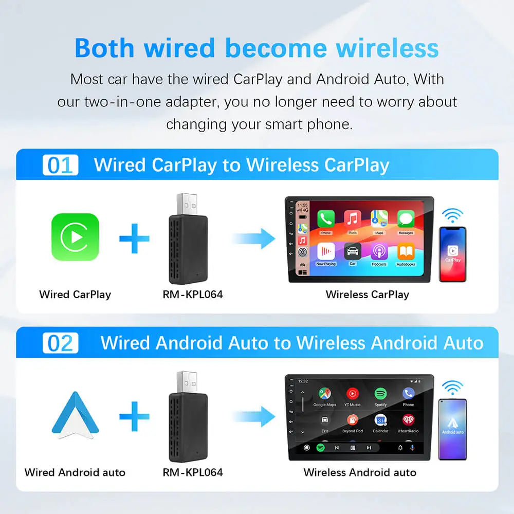 2in1 Wired to Wireless CarPlay