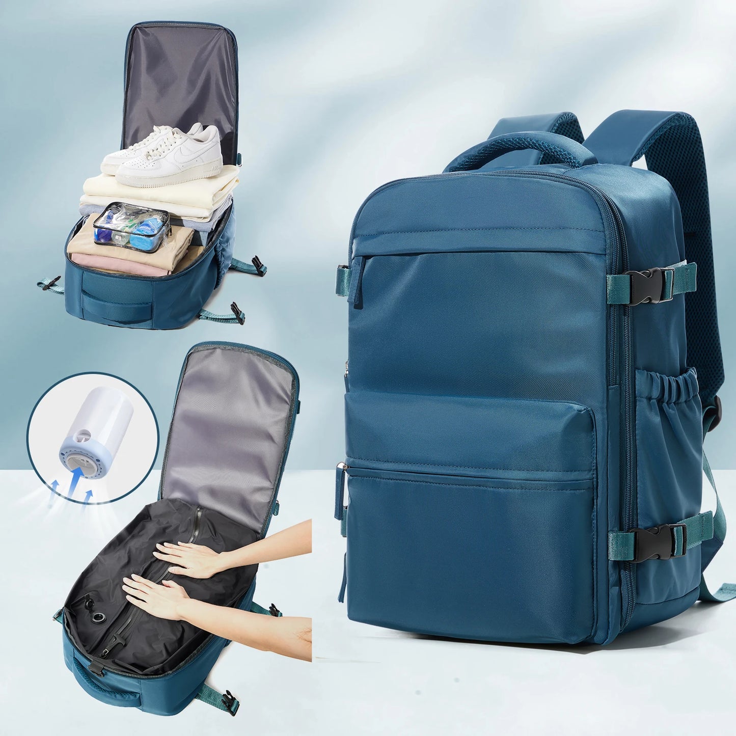 Vacuum Travel Backpack + Pump