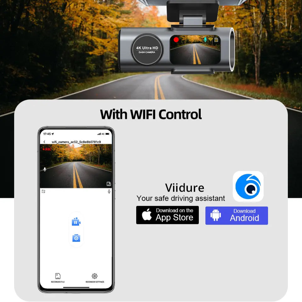Dash Camera Car 4K UHD Recording