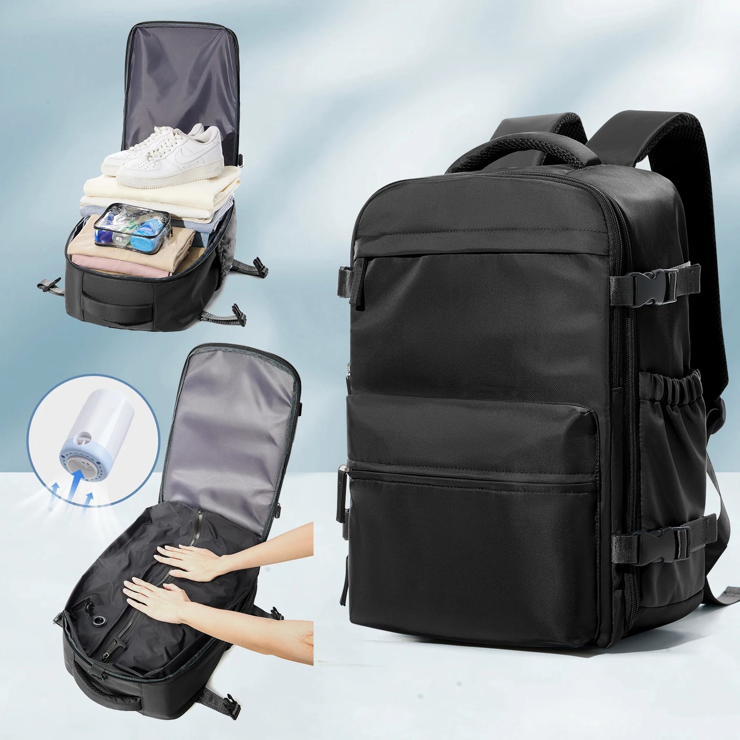 Vacuum Travel Backpack + Pump
