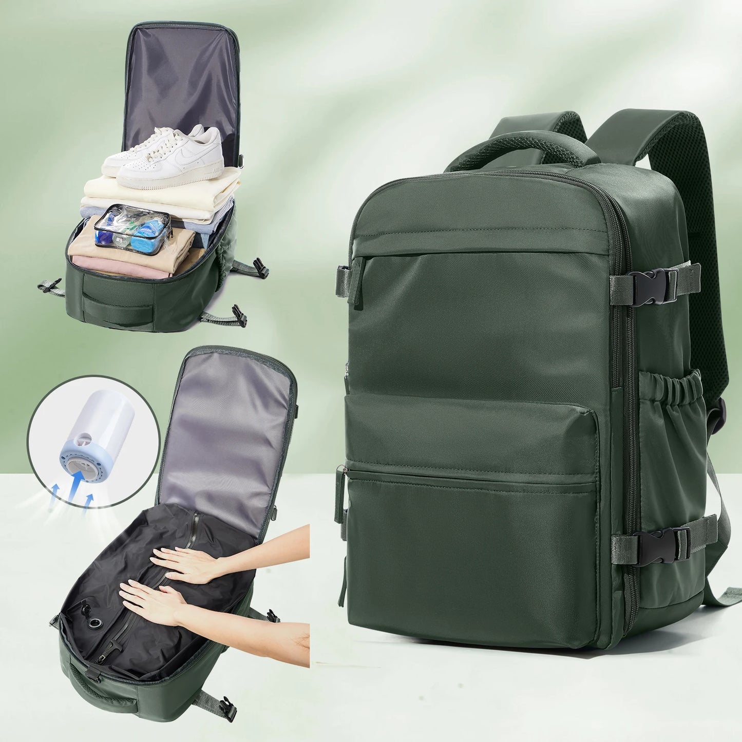 Vacuum Travel Backpack + Pump