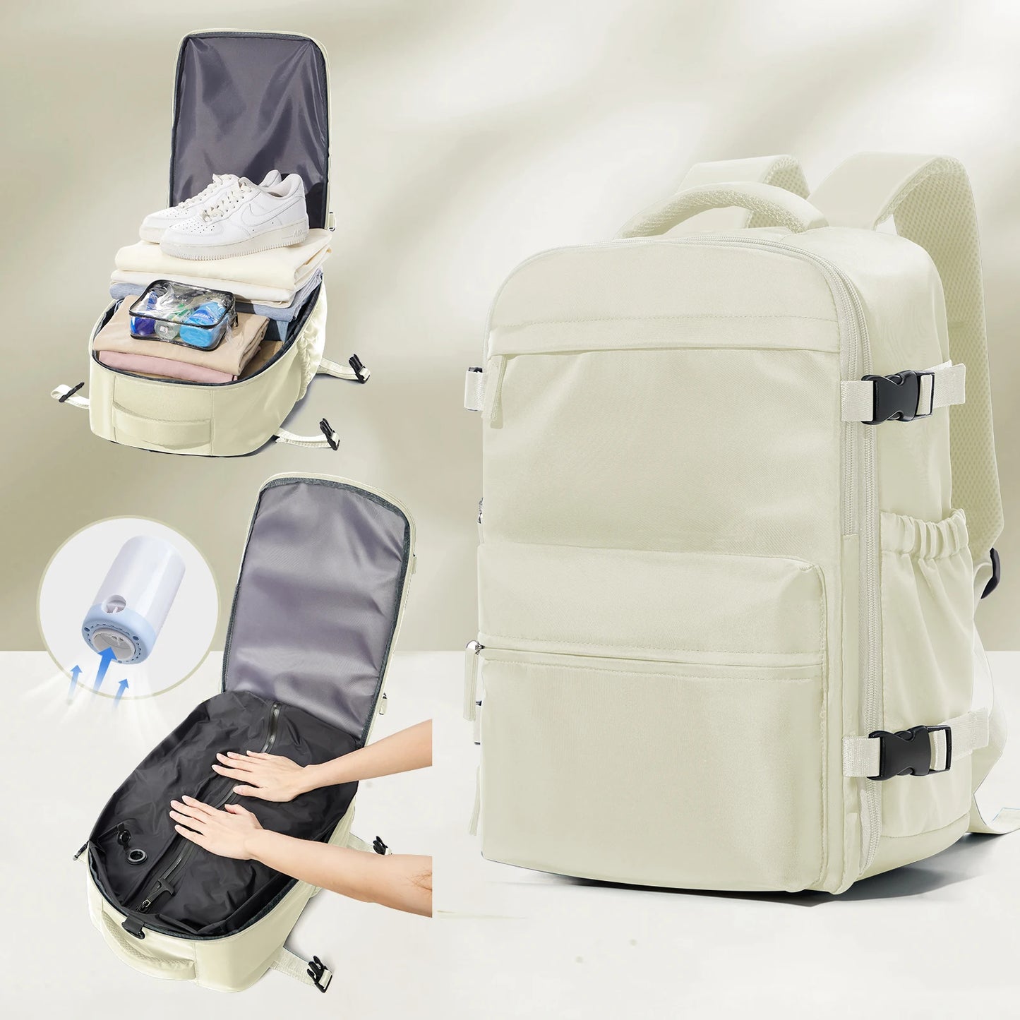 Vacuum Travel Backpack + Pump